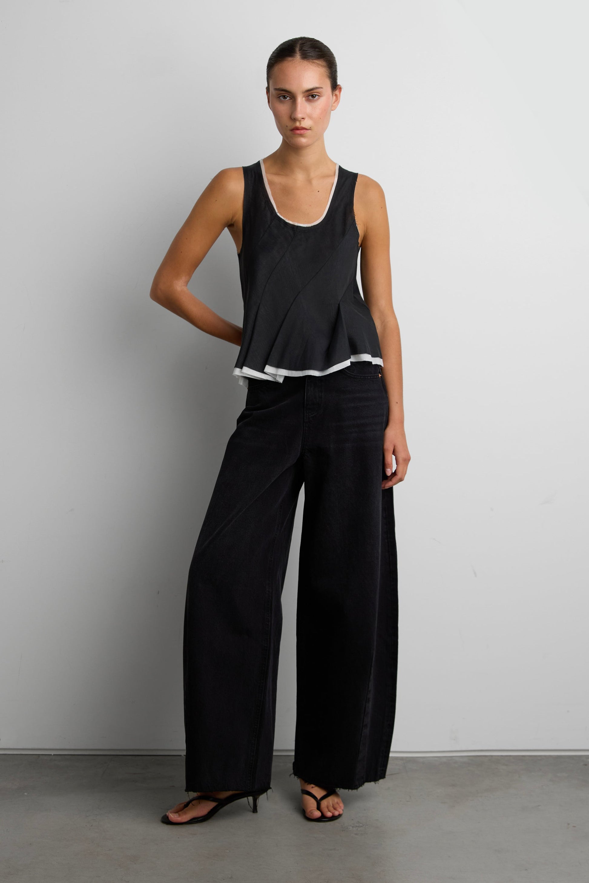 SHEER PEPLUM TOP