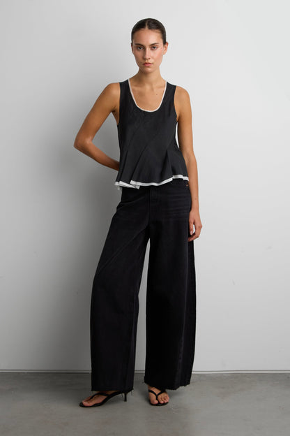 SHEER PEPLUM TOP