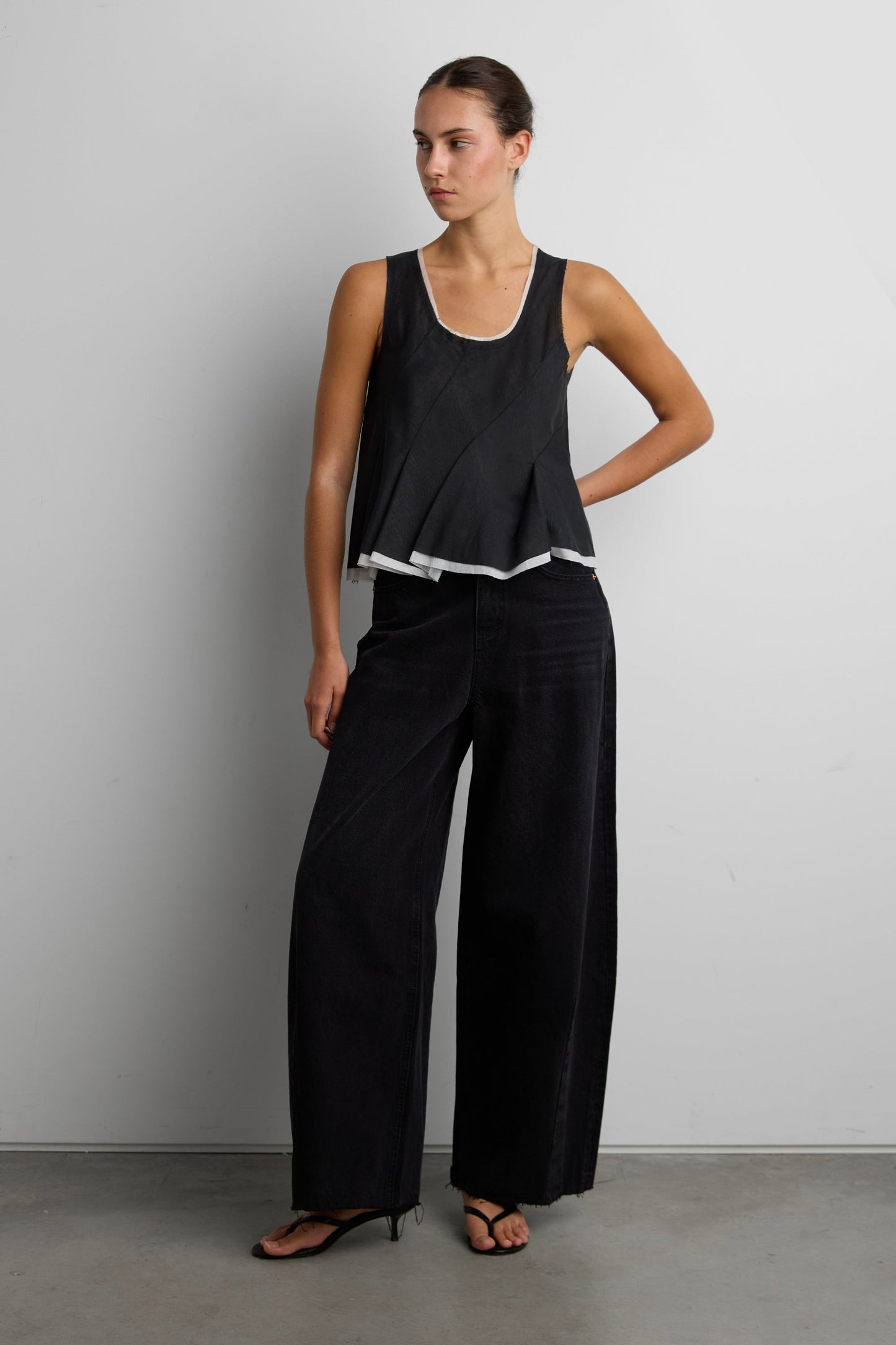 SHEER PEPLUM TOP
