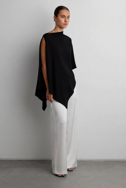 ASYMMETRICAL DRAPE CAPE TOP