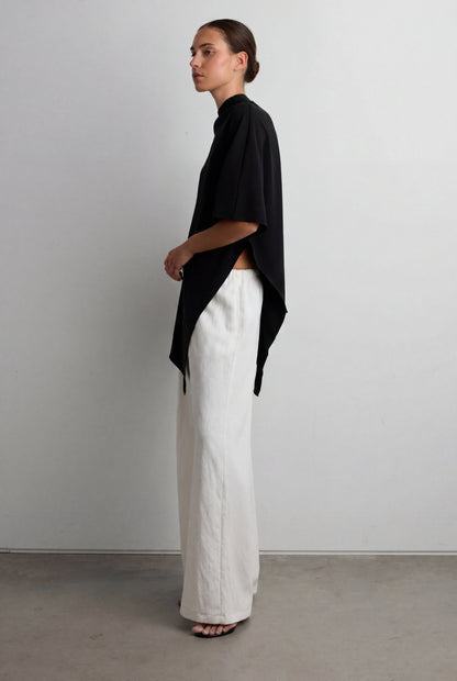 ASYMMETRICAL DRAPE CAPE TOP