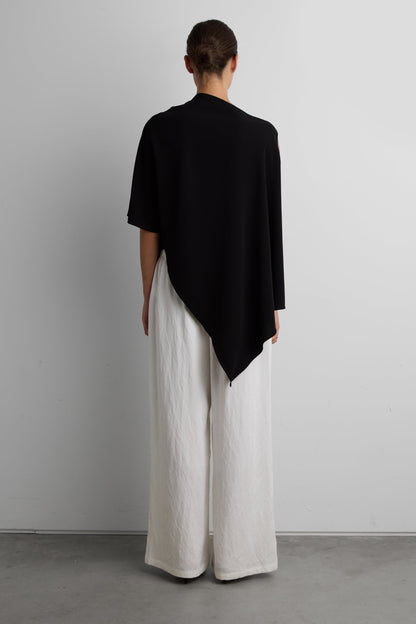 ASYMMETRICAL DRAPE CAPE TOP
