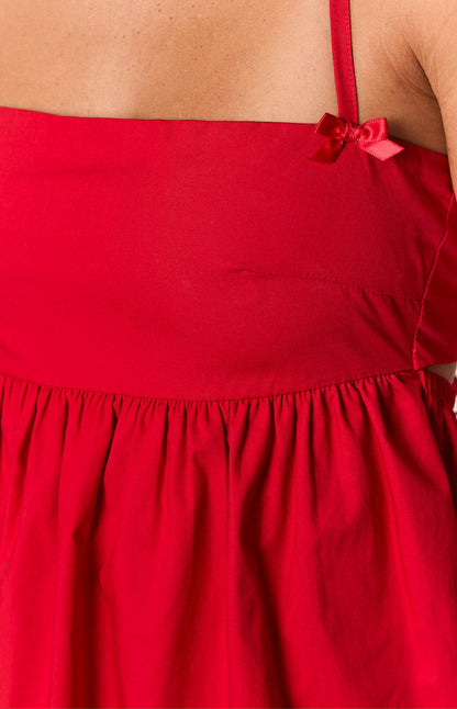 Carter Red Halter Mini Dress