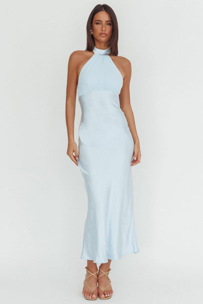 Kaivira Halterneck Maxi Dress Ice Blue