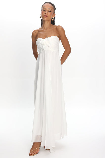 Sylvi Embellished Bust Maxi Dress Oyster