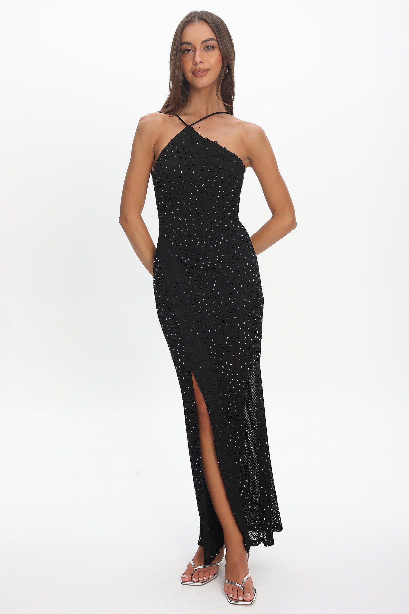 Zafrina Embellished Maxi Dress Black
