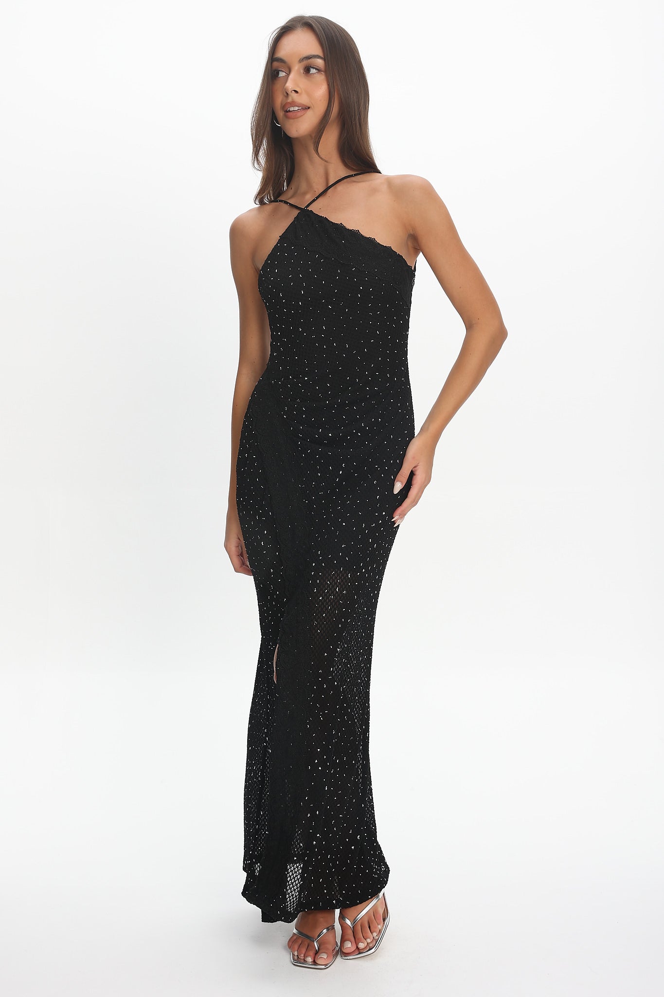 Zafrina Embellished Maxi Dress Black