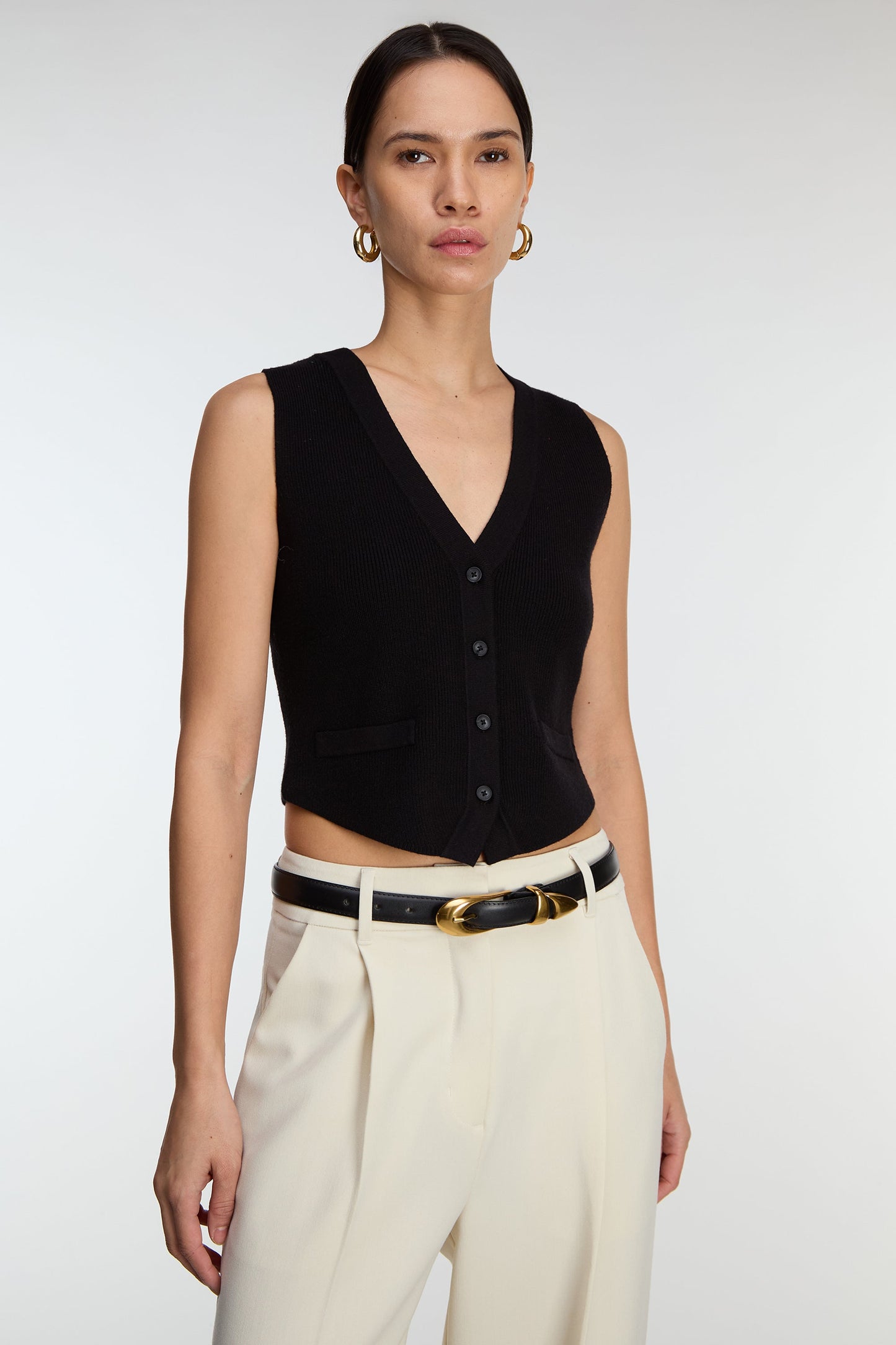 BUTTON FRONT KNIT VEST