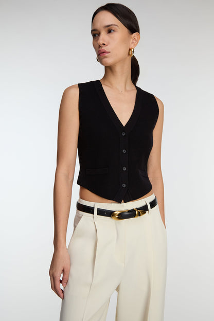 BUTTON FRONT KNIT VEST