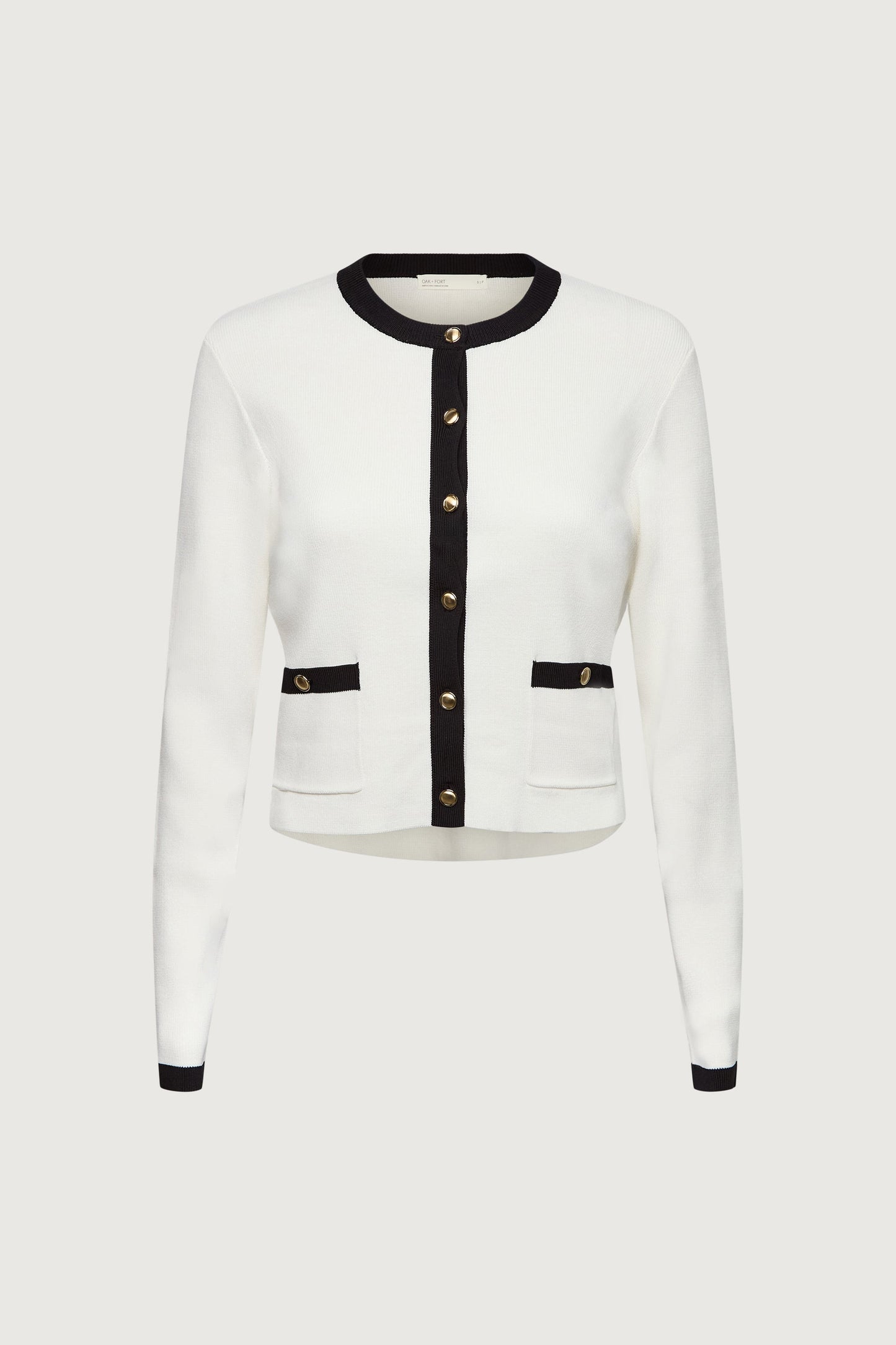 CONTRAST TRIM BUTTON FRONT CARDIGAN