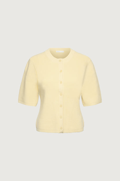 QUARTER LENGTH SLEEVE BUTTON FRONT CARDIGAN
