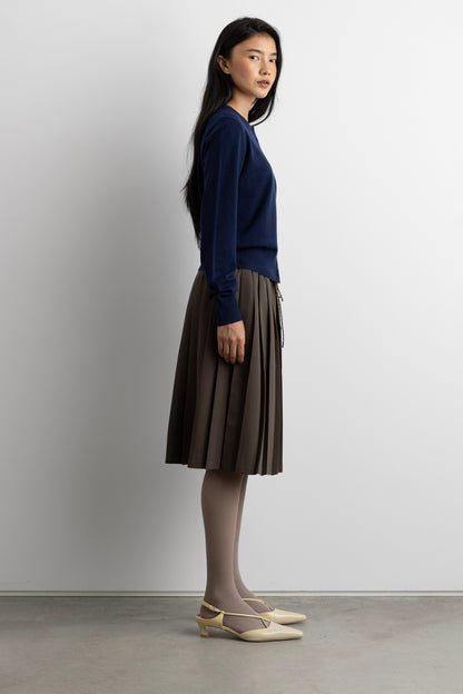 KNIT COVERED BUTTON FRONT CARDIGAN