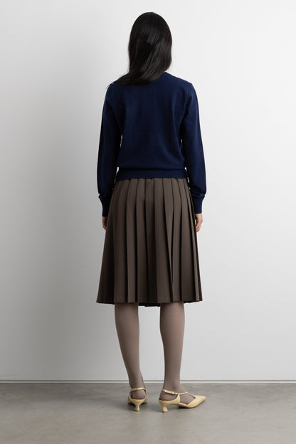KNIT COVERED BUTTON FRONT CARDIGAN