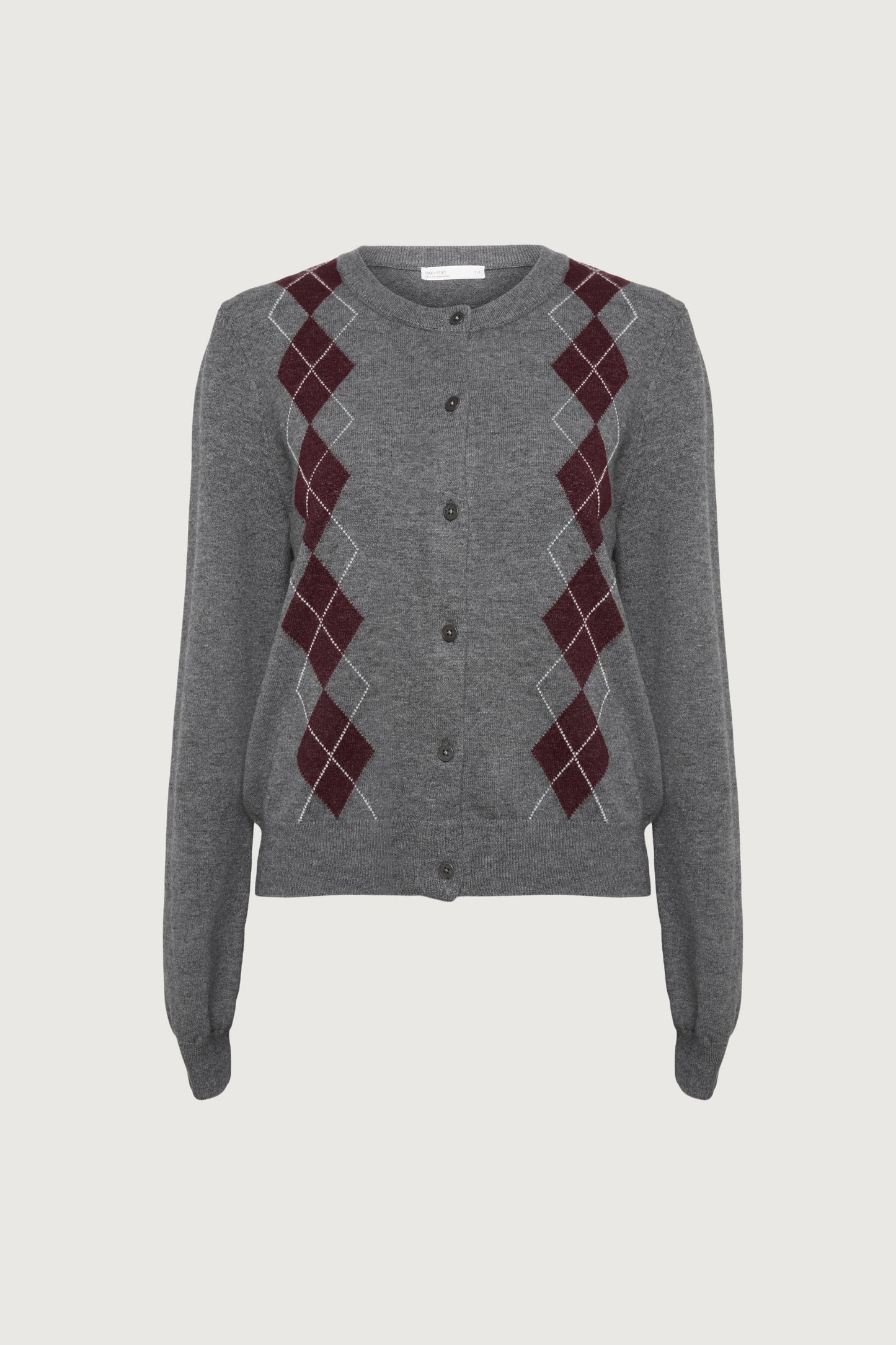 ARGYLE BUTTON FRONT CARDIGAN