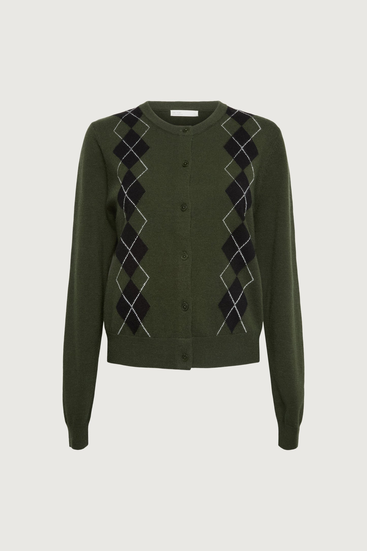 ARGYLE BUTTON FRONT CARDIGAN