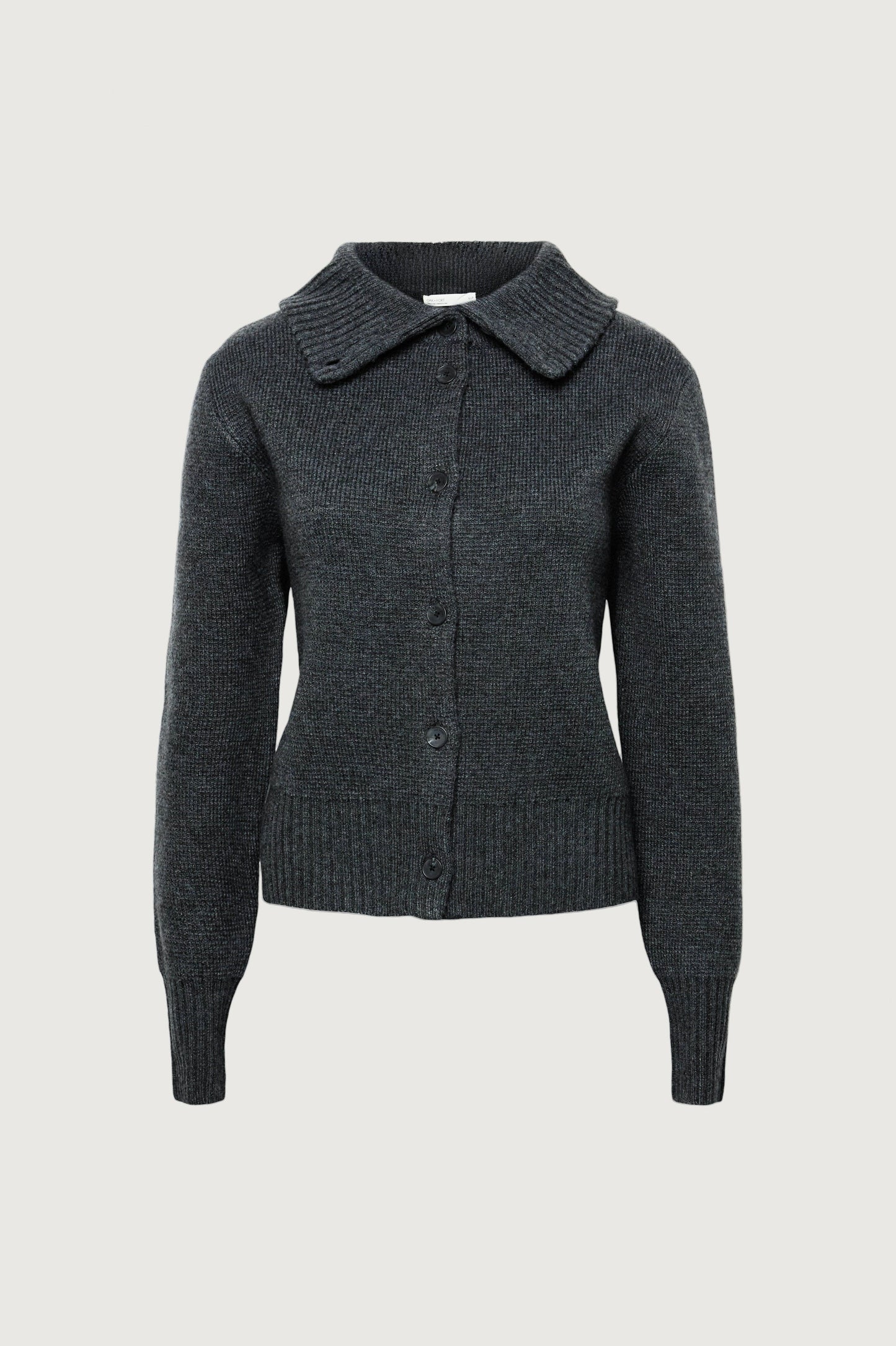 HIGH COLLAR BUTTON FRONT CARDIGAN