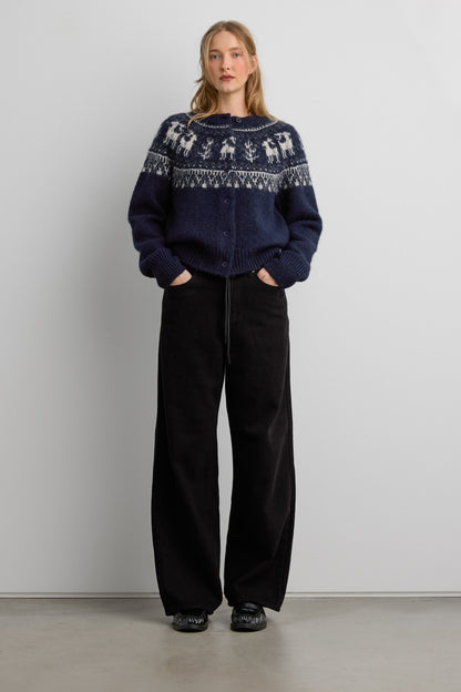 WOOL BLEND FAIR ISLE CARDIGAN