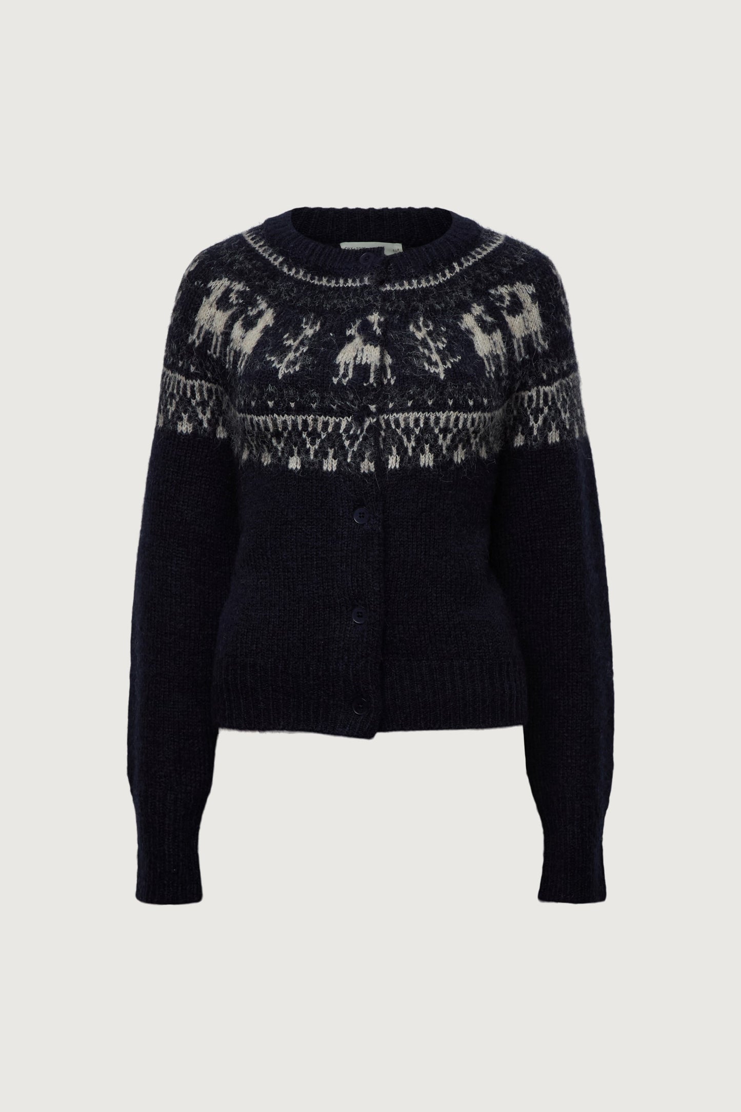 WOOL BLEND FAIR ISLE CARDIGAN