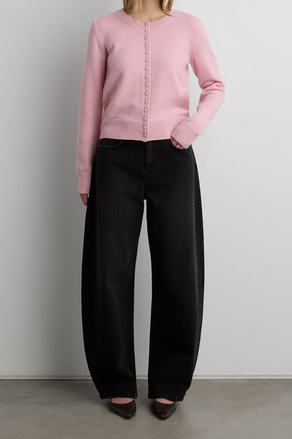 CLASSIC FIT CARDIGAN WITH COVERED BUTTONS