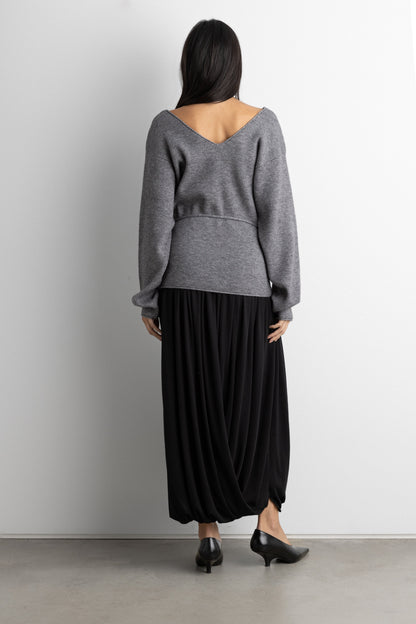 V-NECKLINE CARDIGAN WITH WAIST TIE