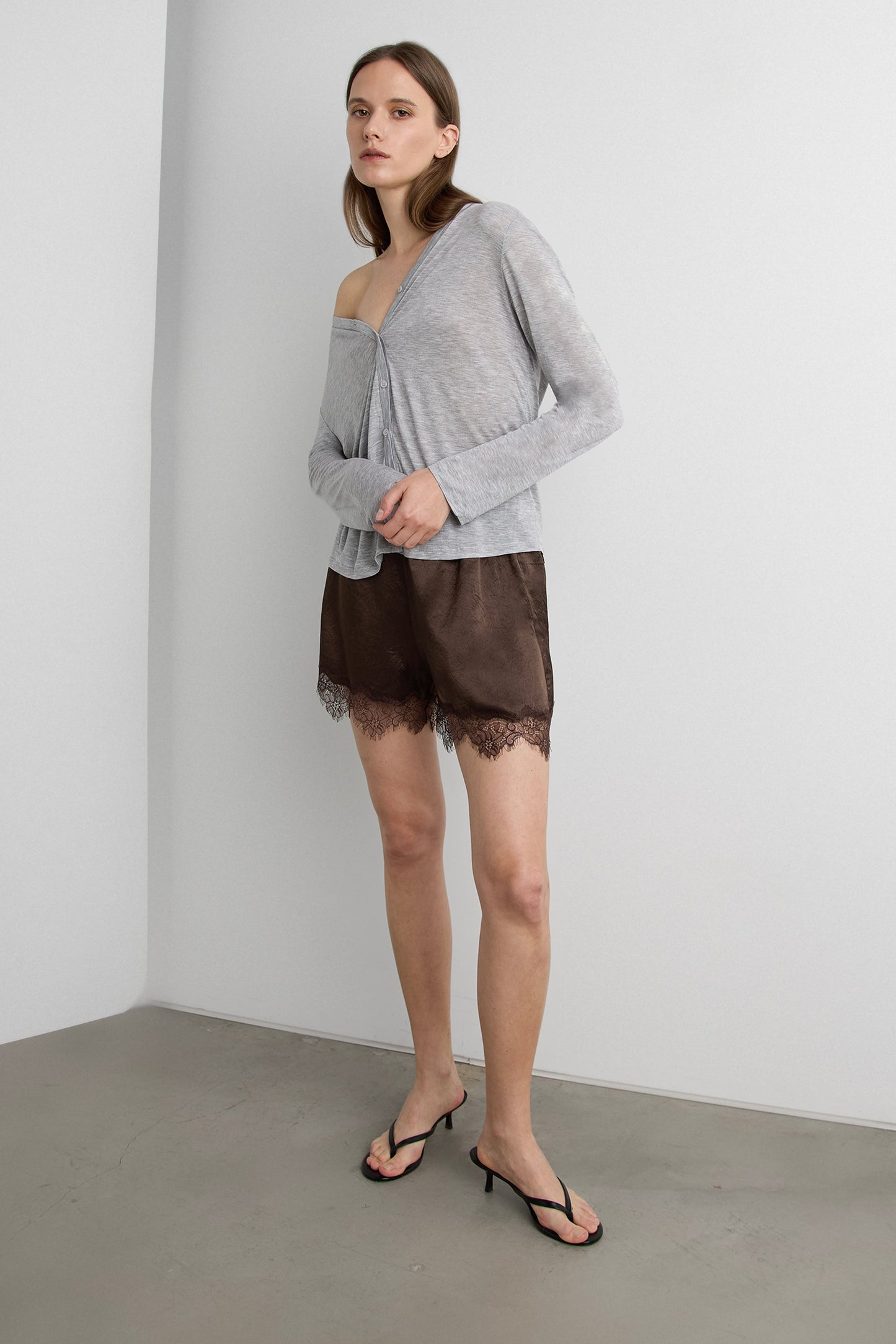 SHEER V-NECK CARDIGAN