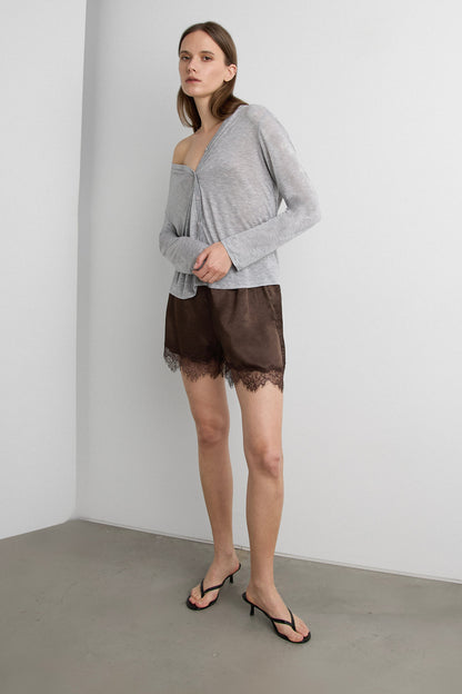 SHEER V-NECK CARDIGAN