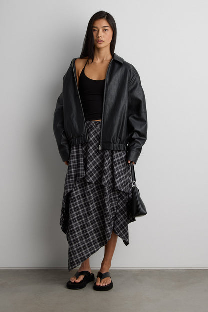 VEGAN LEATHER BOMBER JACKET