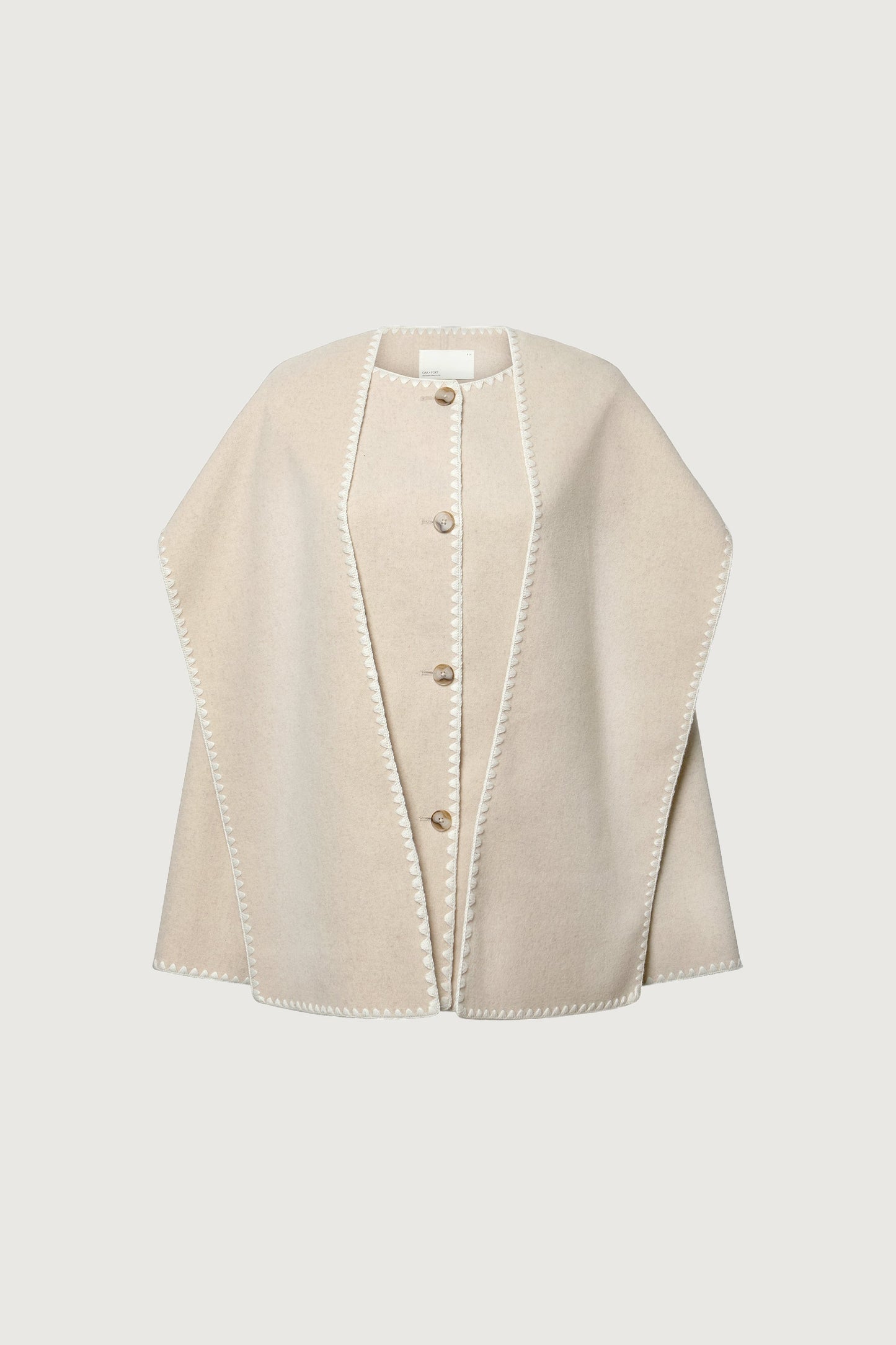 WOOL-BLEND CONTRAST STITCH SCARF JACKE