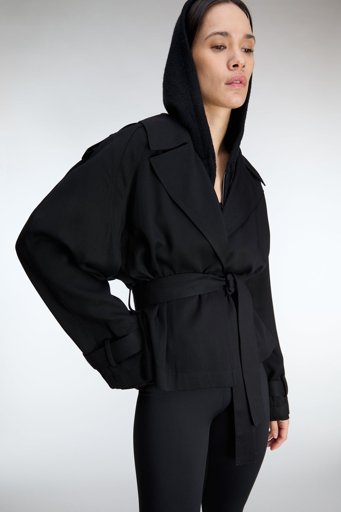 CROPPED FLOWY TRENCH COAT