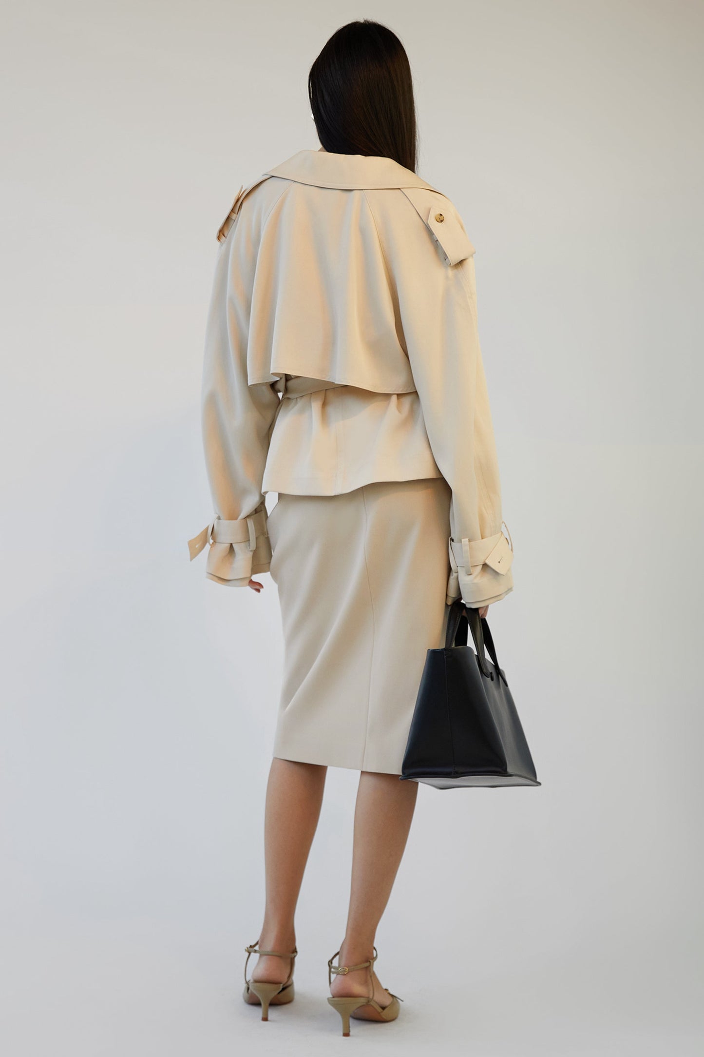 CROPPED FLOWY TRENCH COAT