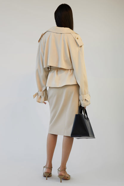 CROPPED FLOWY TRENCH COAT