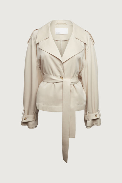 CROPPED FLOWY TRENCH COAT