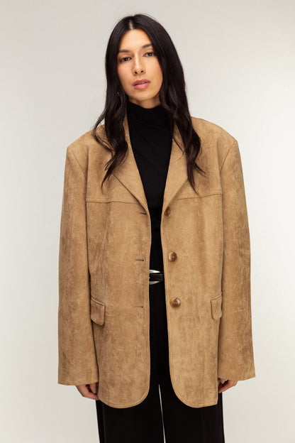 OVERSIZED VEGAN SUEDE BLAZER