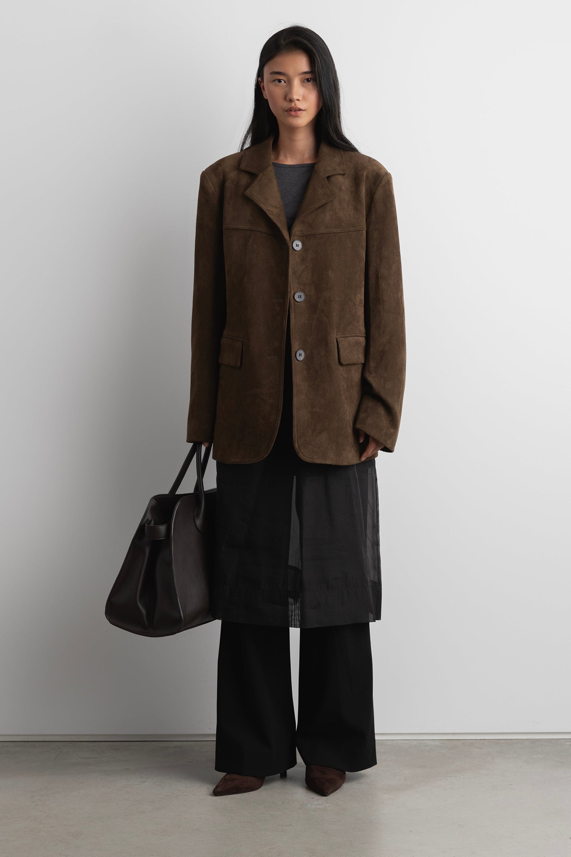 OVERSIZED VEGAN SUEDE BLAZER
