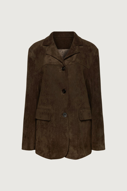 OVERSIZED VEGAN SUEDE BLAZER