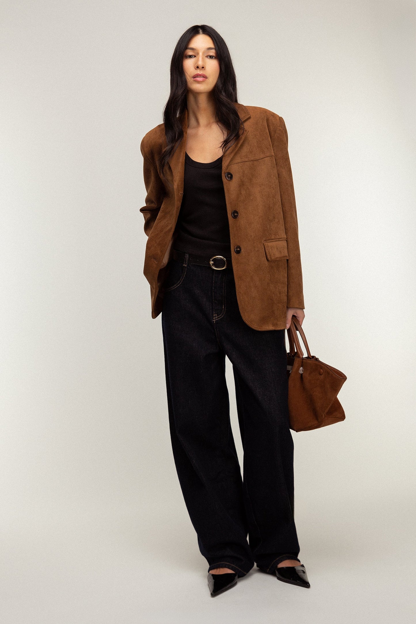 OVERSIZED VEGAN SUEDE BLAZER
