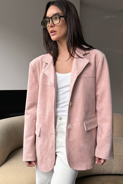 OVERSIZED VEGAN SUEDE BLAZER