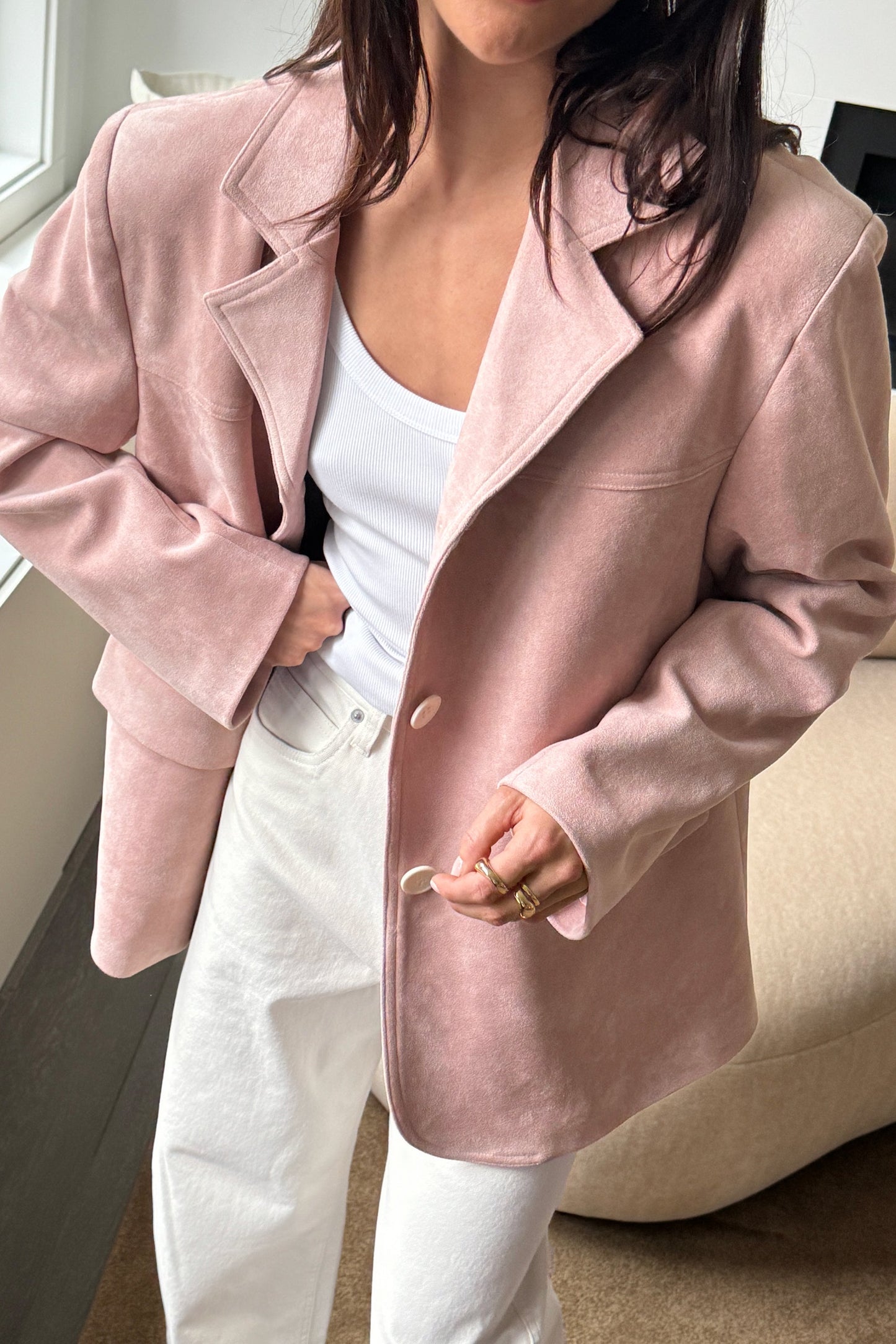 OVERSIZED VEGAN SUEDE BLAZER
