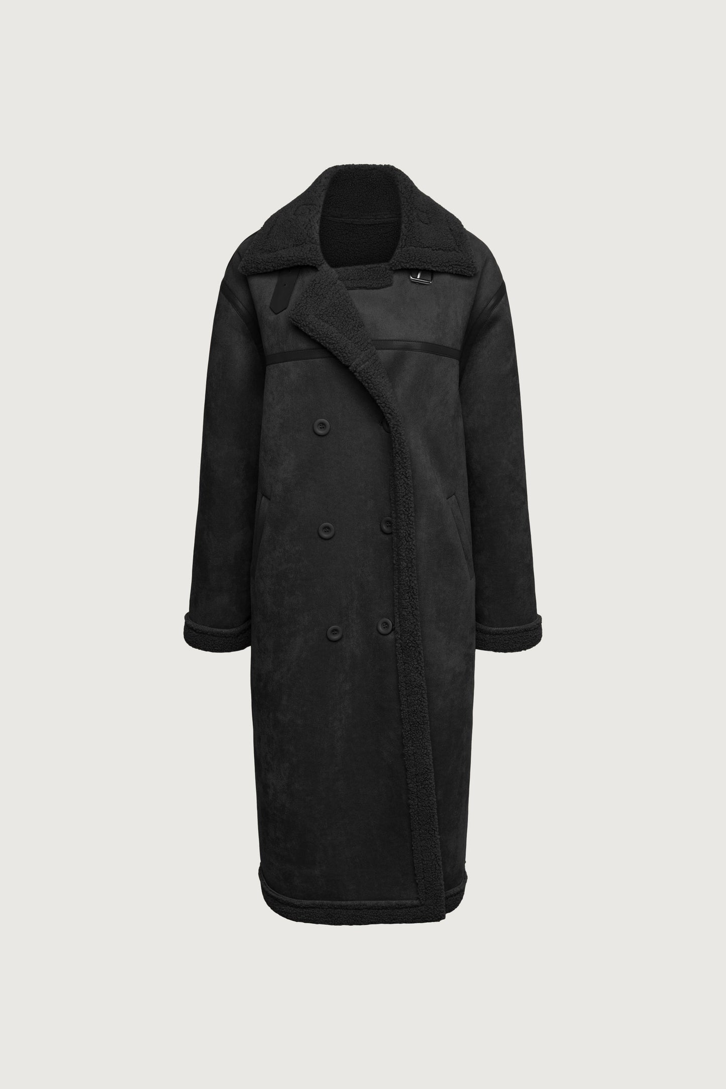 LONG VEGAN SUEDE SHERPA COAT