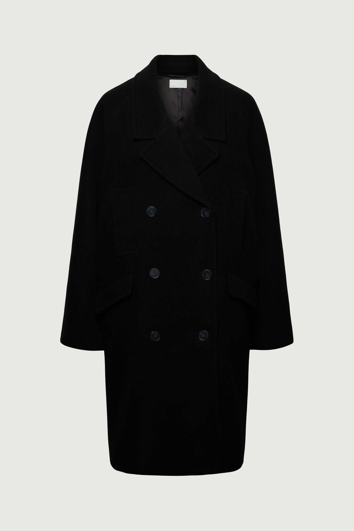 OVERSIZED WOOL-BLEND DOUBLE-BREASTED COAT