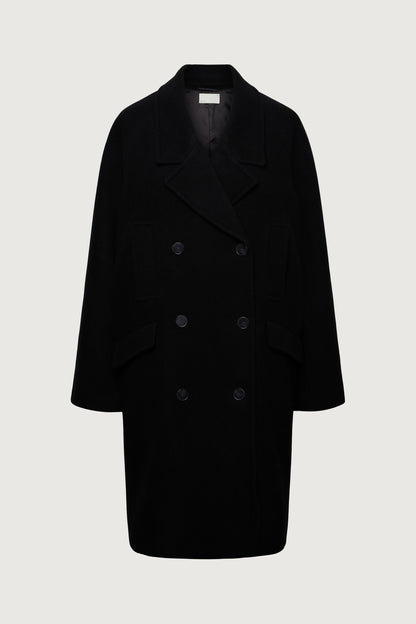 OVERSIZED WOOL-BLEND DOUBLE-BREASTED COAT