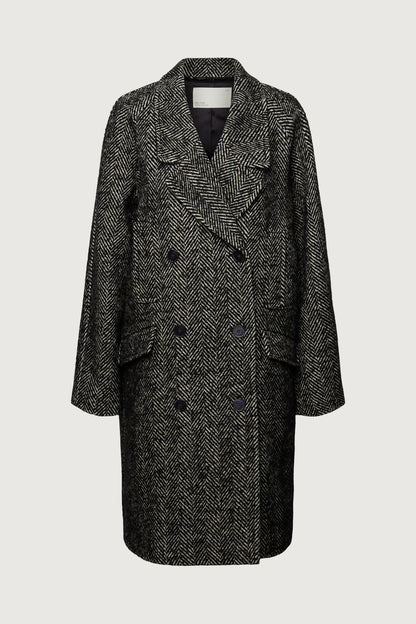 OVERSIZED WOOL-BLEND DOUBLE-BREASTED COAT