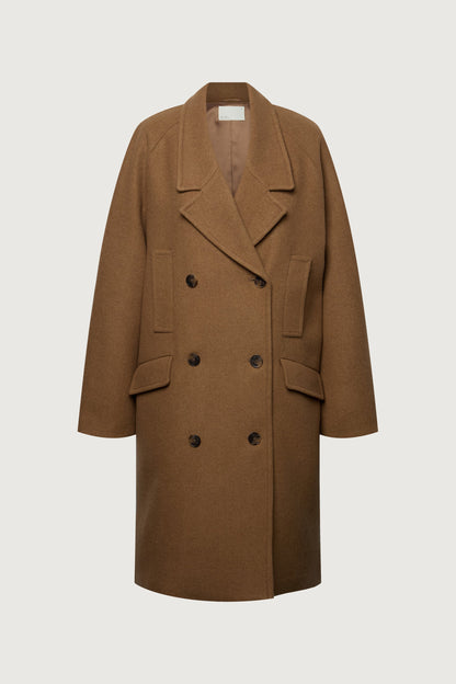 OVERSIZED WOOL-BLEND DOUBLE-BREASTED COAT