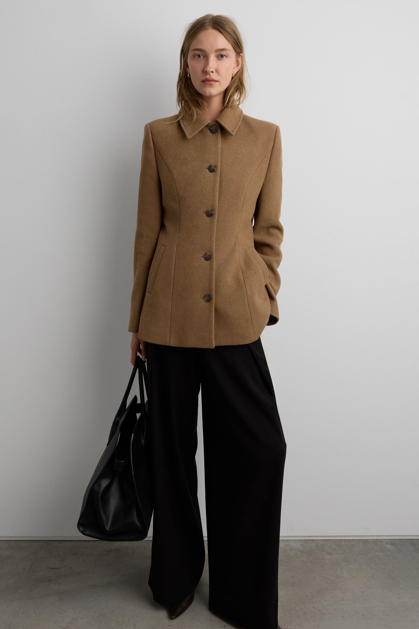 WOOL-BLEND COAT WITH CAPE