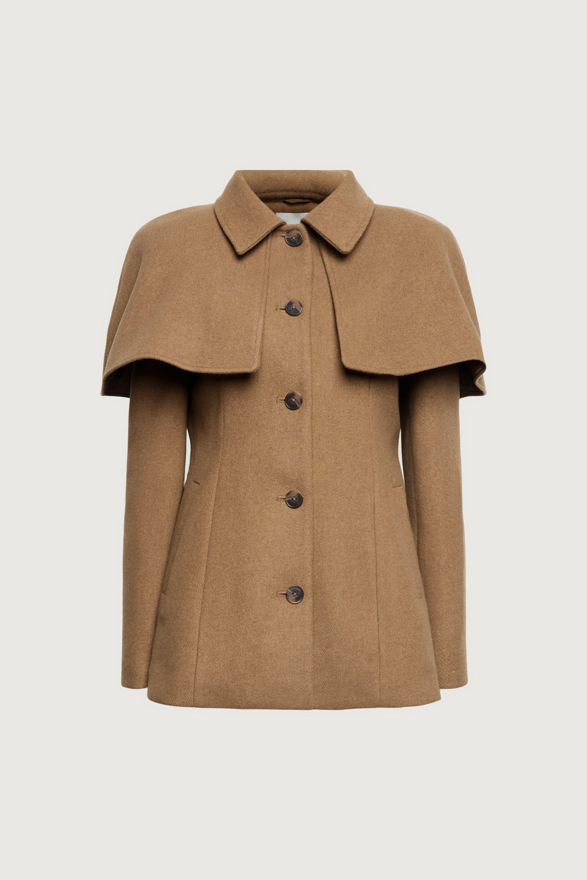WOOL-BLEND COAT WITH CAPE