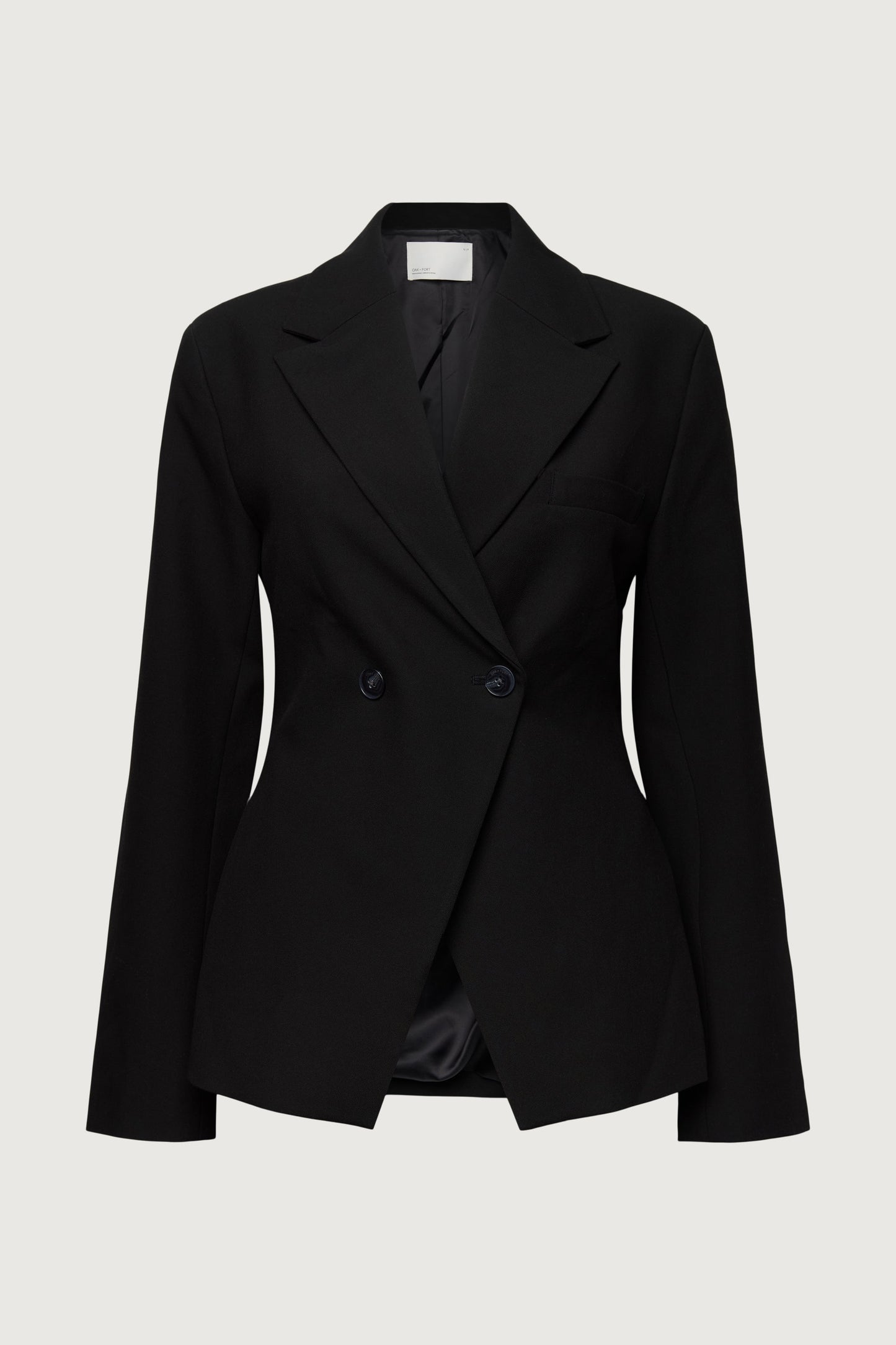 CINCHED WAIST DOUBLE-BREASTED BLAZER
