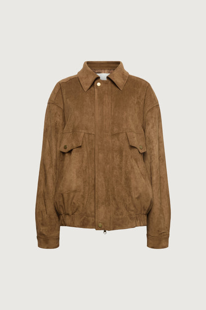 VEGAN SUEDE BOMBER JACKET