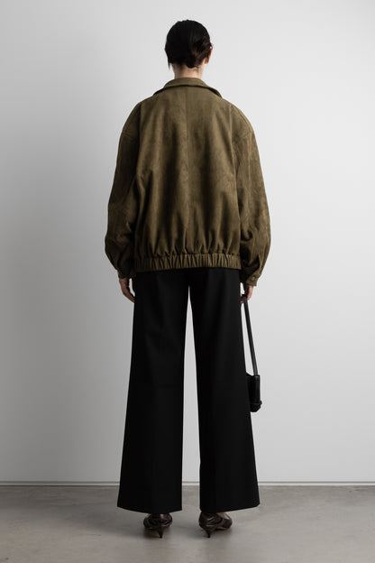 VEGAN SUEDE BOMBER JACKET
