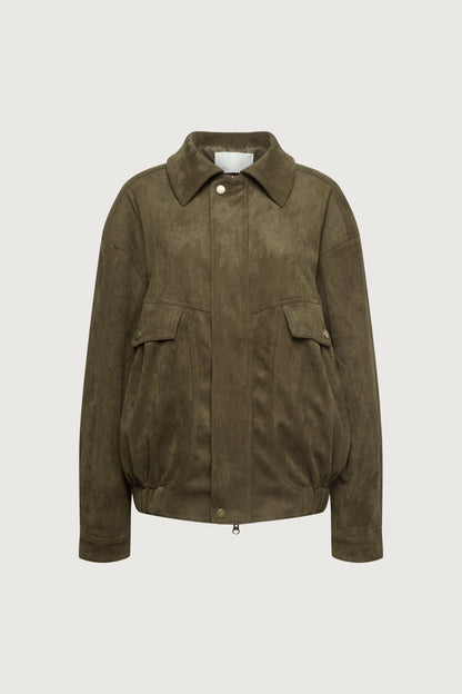 VEGAN SUEDE BOMBER JACKET