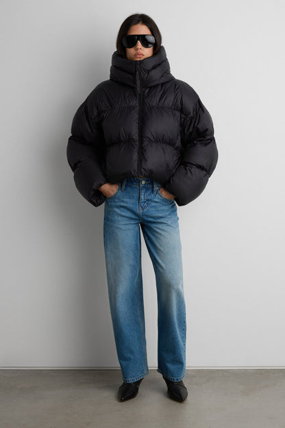 OVERSIZED HOODED DOWN FILL PUFFER JACKET